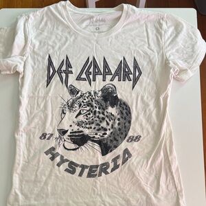 Def Leppard White Graphic T shirt